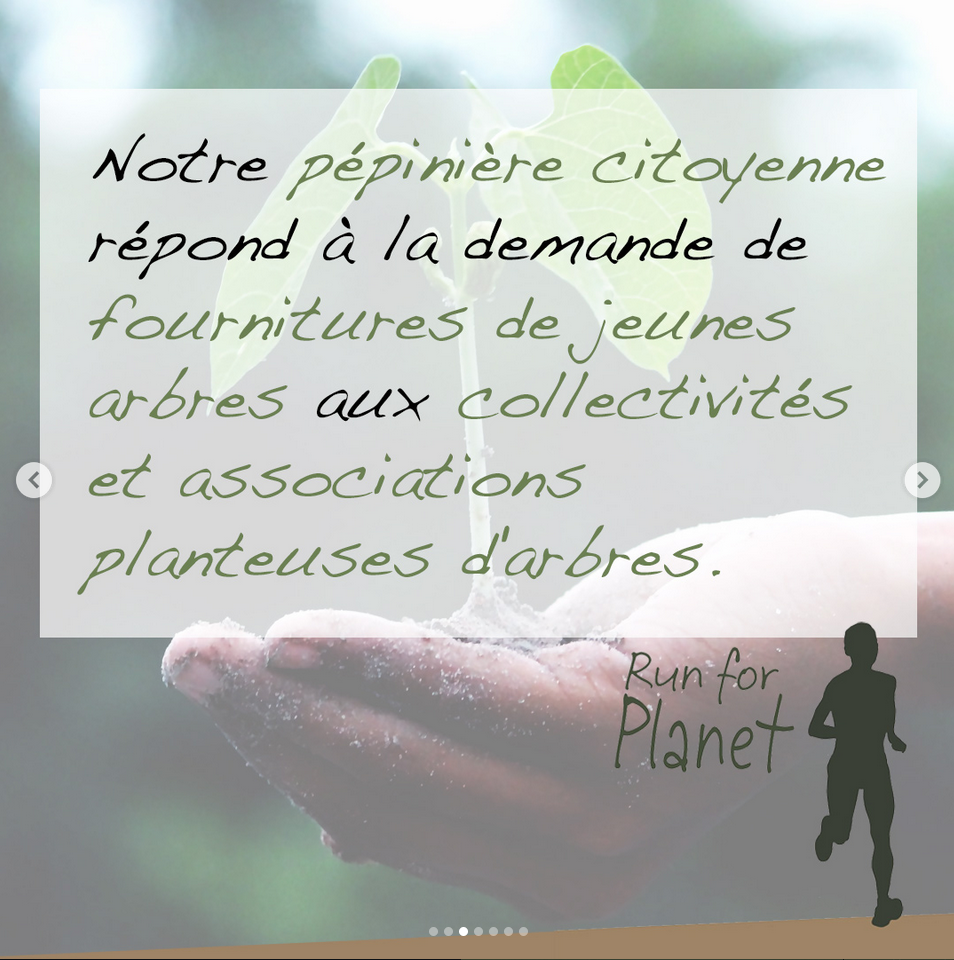 Exemple d'une publication sur l'instagram de Run for Planet