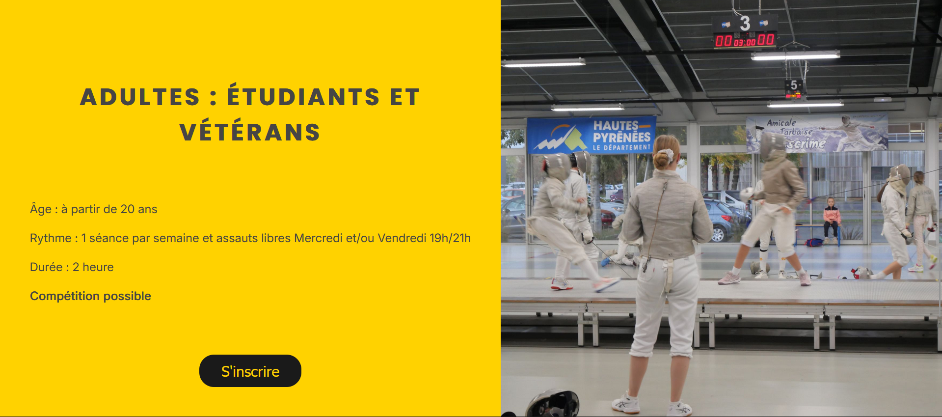 Partie cours de la page escrime pour tous.tes