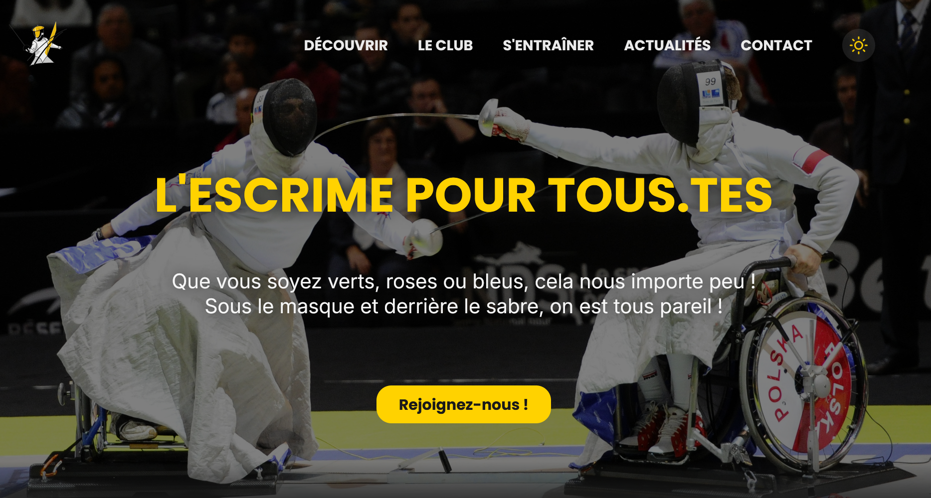 Hero de la page escrime pour