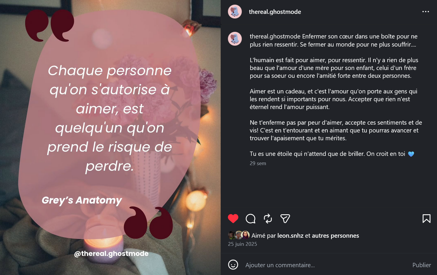 Exemple de post instagram pour the real ghost mode